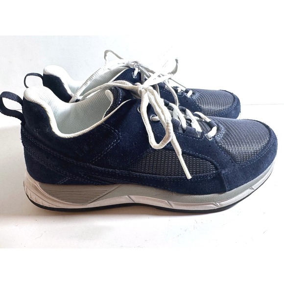 L.L. Bean Shoes - LL Bean Womens Navy Blue Suede Mesh Walking Shoes Sneakers Size 8 Med Athletic